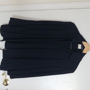 Wool drawstring mid length jacket